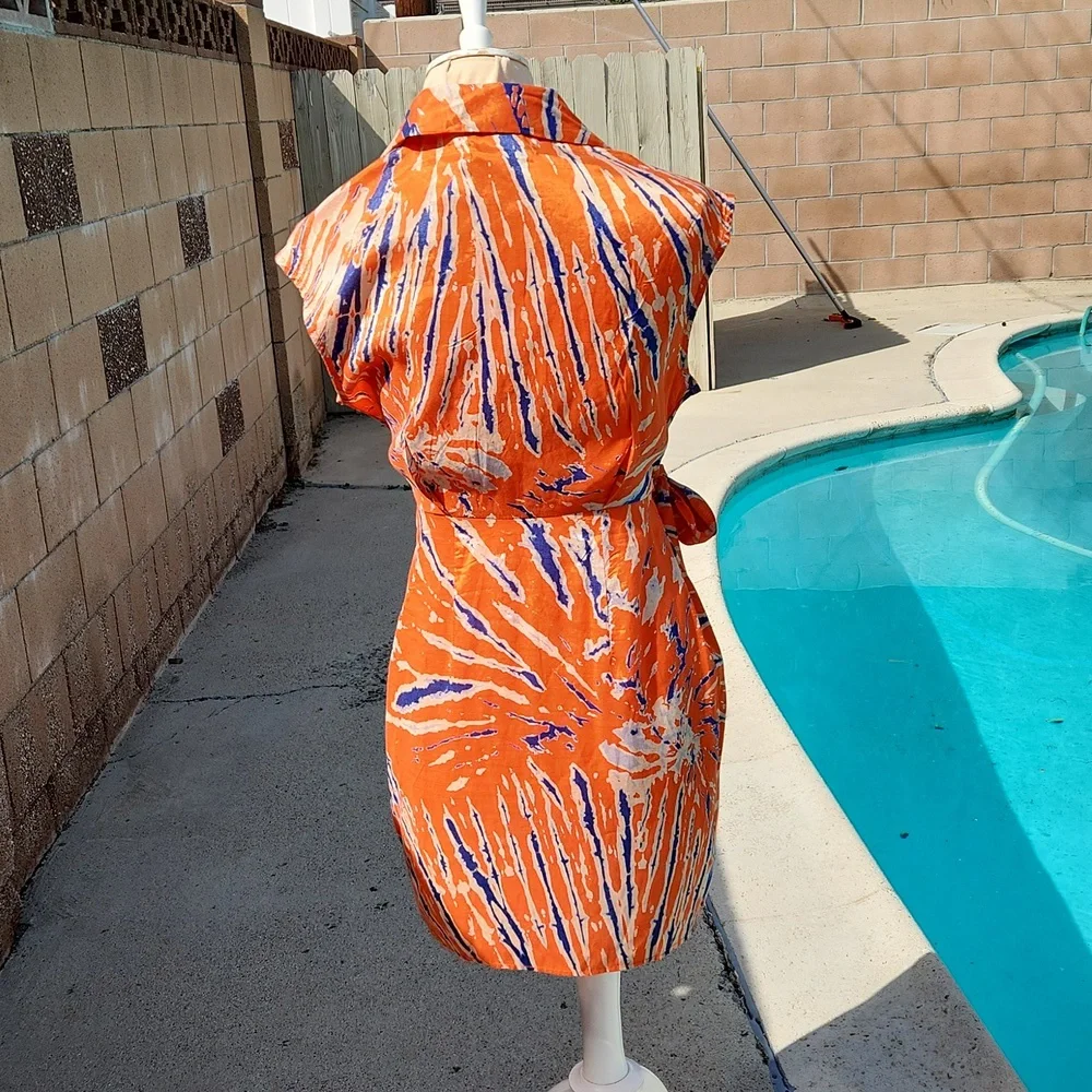 NWT Urban Outfitters Orange Wrap Mini Dress - Picture 7 of 10